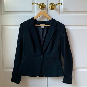 H & M black blazer collar jacket button business